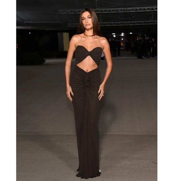 Saint Laurent Black Strapless Dress